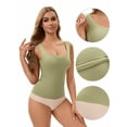thumbnail image 3 of Unique Bargains Women's U Back Tank Tops with Built-In Bra for Everyday Wear XL Green, 3 of 6
