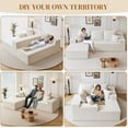 thumbnail image 5 of LLappuil 108" Sectional Sofa, Modular Sectional Couch with Right Chaise, Deep Seat Corduroy Cloud Sofa for Living Room White, 5 of 8