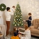 thumbnail image 2 of Árbol de Navidad lápiz preiluminado, delgado con luces blancas cálidas, base metálica, decoración realista para interiores y exteriores, 2 of 5