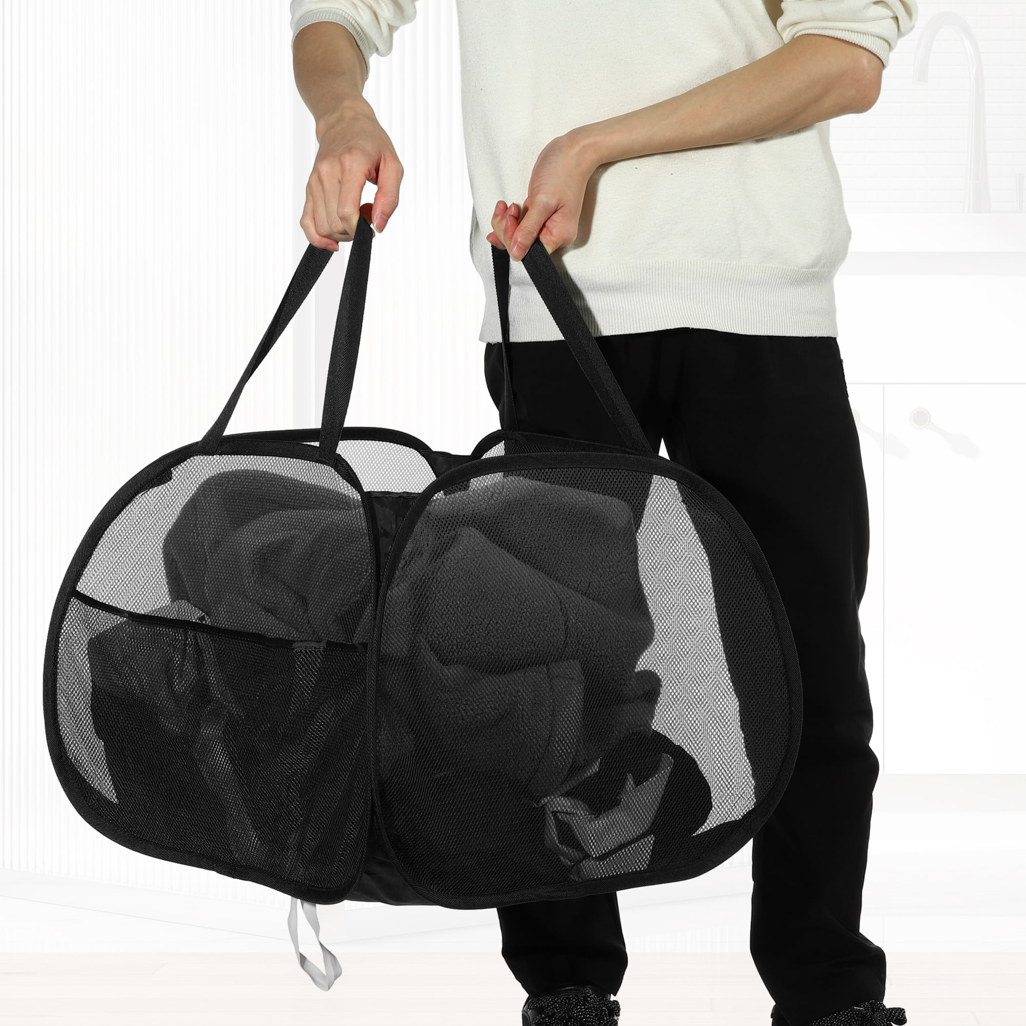 Unique Bargains Hamper Basket for Bathroom 1 Pc Black