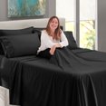thumbnail image 4 of Nestl Extra Deep Pocket Queen Sheets - 6 Piece Soft Microfiber Bed Sheets Set Fits 18"-24" Mattresses, Black, 4 of 8