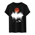 thumbnail image 4 of Jinhomg Mens Graphic Tees Vintage Animal Deer Print Summer T-Shirts Casual Comfy Short Sleeve Crew Neck Tops Lightweight Going Out Wear Black S, 4 of 6
