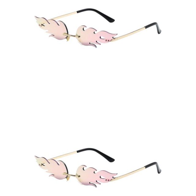 Sonducket Gafas de sol sin marco Tonos duraderos para protección A prueba de viento Llama Transpirable Fuego Impermeable De moda Rosa claro Rosa Rosa claro Rosa claro 2Conjunto