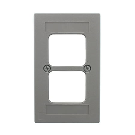 Video Combo Faceplate - AMP Tyco TE 555650-4 Wire Ducting Faceplate Kit, 1-Gang, Gray