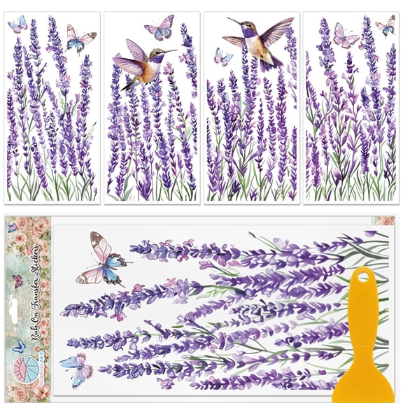 4 Sheets Lavender Rub on Transfers
