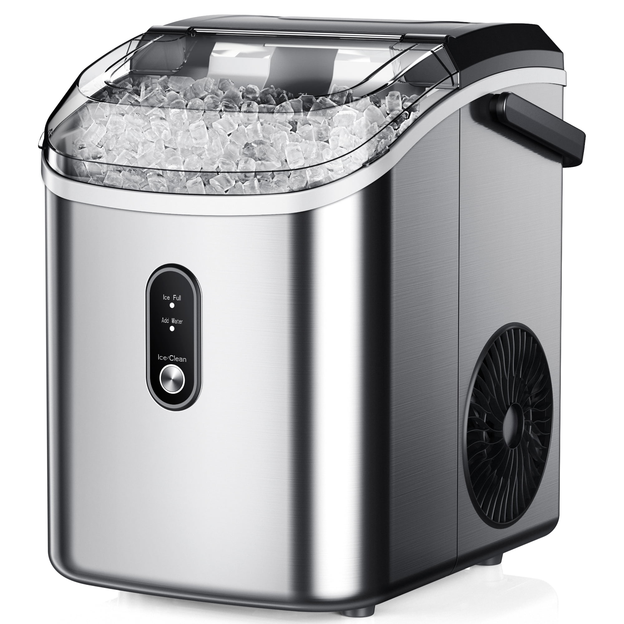 Simzlife 35lbs/24H Nugget Ice Maker Countertop,Portable Ice Maker Machine with Auto-Cleaning, Silver