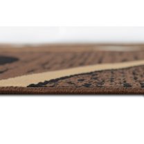 HR HANDCRAFT RUGS HR Geometric Stripes Area Rug Oval Pattern Modern Carpet Comfy shed Free Stain Resistant Chocolate - 7'5" x 10'5"