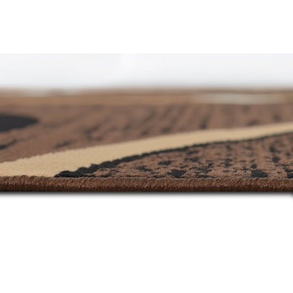 HR HANDCRAFT RUGS HR Geometric Stripes Area Rug Oval Pattern Modern Carpet Comfy shed Free Stain Resistant Chocolate - 7'5" x 10'5"