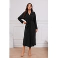 thumbnail image 4 of HEARTNICE Womens Robes, Soft Full Length Knit Kimono Bathrobe Lightweight Sleepwear,(Black,M), 4 of 5