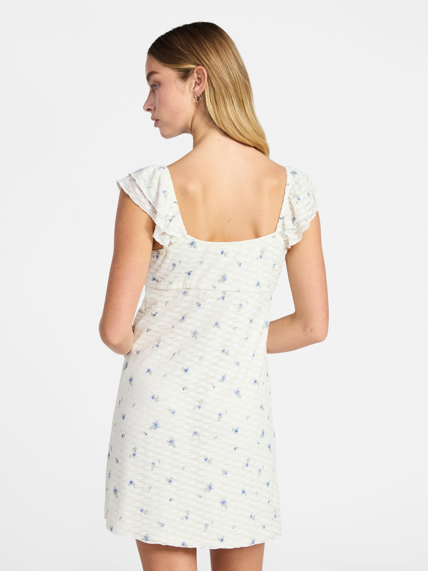 No Boundaries Double Ruffle Ruched Mini Dress, Women's XXS-XXL