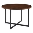 thumbnail image 1 of 42" Metal and Wood Modern Round Dining Table - Dark Walnut/ Black, 1 of 7