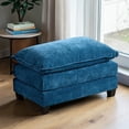 thumbnail image 2 of GZXS Large Rectangular Ottoman with Plush Chenille Upholstery - 35"L x 22.1"W x 18.1"H, Modular Design for Living Space, Blue, 2 of 7