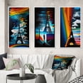 thumbnail image 1 of Designart "Contemporary Rainbow Eiffel Tower in Paris II" City Paris Framed Wall Art Set Of 3 - Multicolor Paris Frame Gallery Wall Set For Home Decor, 1 of 6
