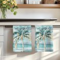 thumbnail image 7 of Teal Palm Trees Kitchen Towels Set of 2, Summer Tropical Coastal Absorbent Dish Towels for Kitchen, Microfiber Hand Towel, Quick Drying Tea Towel for Cleaning Decorative Dishcloths, 7 of 7
