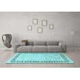 thumbnail image 3 of Ahgly Company Machine Washable Indoor Rectangle Persian Light Blue Traditional Area Rugs, 5' x 7', 3 of 4