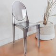 thumbnail image 6 of Fohfurniture Set of 4 Clear Ghost Chairs, Modern Transparent Accent Side Chairs, Clear Polycarbonate Dining Room Arm Chairs for Events, Weddings, Banquets, 6 of 11