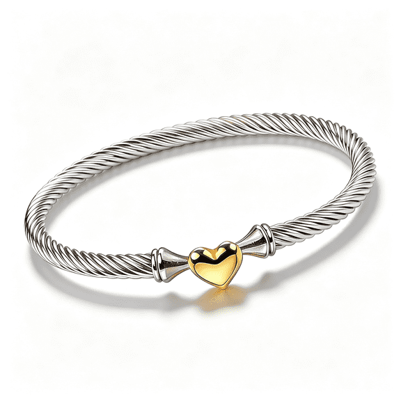 DESIGNICE Twisted Cable Bracelet for Women 5Mm Stainless Steel Bangle Bracelet with Hook Clasp Designer Brand Inspired Jewelry Valentine Day Gift Cable Bracelets for Women