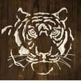 thumbnail image 2 of Paschke, Chris 12x12 Black Ornate Wood Framed with Double Matting Museum Art Print Titled - White Tiger on Dark Wood, 2 of 4