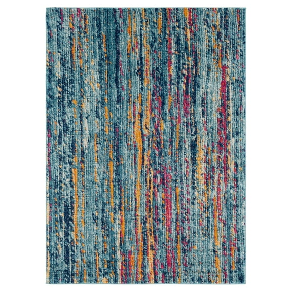 Artistic Weavers Harput Abstract Runner Area Rug, Teal ,3'11" x 5'7"