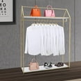 thumbnail image 3 of Miumaeov Gold Free-Standing Garment Rack, Metal Clothing Rack with Double Storage Shelves, Clothes Display Racks for Home, Boutique, Studio, Retail, 3 of 8