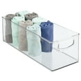 thumbnail image 4 of iDesign Recycled Plastic Stackable Storage Bin with Handles - Clear, 4 of 5