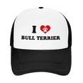 thumbnail image 2 of I Heart Bull Terrier Dog Love Pets Funny Trucker Hat Baseball Cap Unisex, 2 of 5
