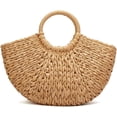thumbnail image 4 of CoCopeaunts Women Straw Bag Large Woven Tote Bag with Pendant Round Handle Tote Retro Purse Hobo Summer Beach Handbag, 4 of 7