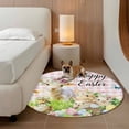 thumbnail image 3 of Easter Round Rug 3.3ft Washable Circle Entryway Rugs Non Slip Rabbit Sheep Eggs Butterfly Flowers Pink Grid Area Rug Indoor Floor Carpet for Bedroom Kitchen Living Room Home Office Dining Room, 3 of 8