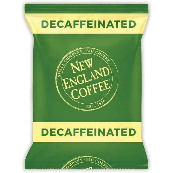New England Decaffeinated Breakfast Blend Coffee Portion Pack Decaffeinated - Breakfast Blend - Light/Medium - 2.5 oz Per Pack - 24 / Carton