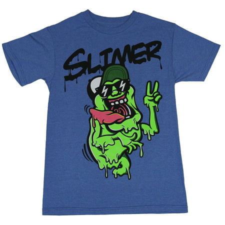 Ghostbusters Mens T-Shirt  - Slimer Sunglasses Hat Flashing Peace Sign