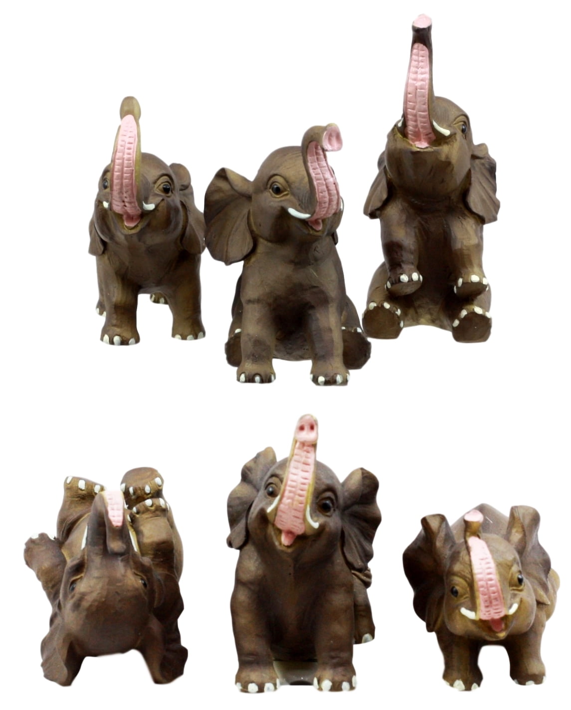 6.5 6.5 GSC StealStreet SS-G-54135 Small Polyresin Elephant With Trunk Up Figurine Statue