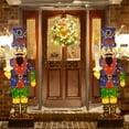 thumbnail image 2 of Costway 6 ft Pre-Lit Nutcracker with Sword 110 LED Lights Zip Ties & Ground Stakes, 2 of 10