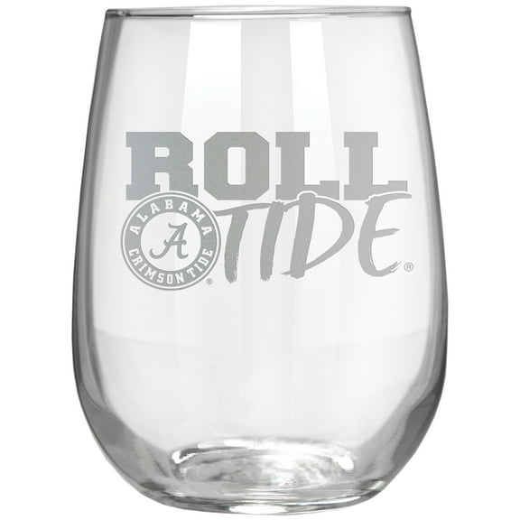 Alabama Crimson Tide Etched 17oz. Rally Cry Stemless Wine Glass