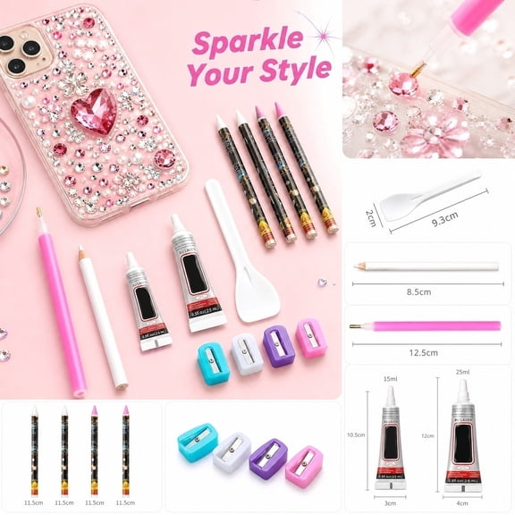 Rhinestone Applicator Diamond Placement Tool Sticky Wax Tip Pick Up Pen for Nail Art Supplies Phone Case Bling Scrapbooking Accessory 3.5 X 1 Inch Single Pack
