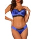 thumbnail image 1 of Conjuntos de sujetador y bragas de encaje floral para mujer INSPIRE CHIC con aros y almohadillas, conjuntos de dos piezas 38C M Azul, 1 of 4