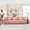 Pink, variant on LQLI 123" Modular Loveseat Sofa, Deep Seat Upholstered Couch with Pillows, Compact Sectional Couch with Armrests, Comfy Flannelette Sofa for Living Room Bedroom Apartment