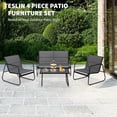 thumbnail image 5 of 4-Piece Outdoor Patio Furniture Set with Loveseat, 2 Textilene Chairs & Tempered Glass Table – All-Weather Rust-Resistant Conversation Set for Backyard, Deck, Garden (Grey), 5 of 8
