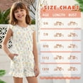 thumbnail image 6 of ZIATUBLE4S Pastel Floral Bow Print Girls Summer Romper Ruffle Cap Sleeves One-Piece Short Jumpsuit Soft Comfort Kids Casual Playsuit with Pockets for 5-6 Y, 6 of 6