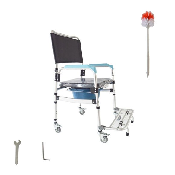 Portable Mobile Transport Commode Chair Toilet Wheel Chair Toilet Seat Bath Chair