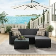 thumbnail image 3 of Boutique Home Rattan Patio Sectional Couch with Cushion and Glass Table, Black/Grey, 3 of 5