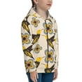 thumbnail image 5 of Naloa Yellow Flowers Hummingbird Teenage Zipper Hoodie, Long Sleeve Zip Up Hoodies Casual Jackets Tops for 7-12 Years-Small, 5 of 6