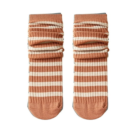 

6 pairs * Women Striped Socks Mid Tube Autumn And Qinter All Long Tube Pure Cotton Pile Socks socks