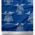 thumbnail image 1 of Soimoi Modal Satin Fabric Bird & Tree Block Printed Craft Fabric by The Yard 42 Inch Wide, 1 of 1