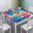thumbnail image 3 of Colorful Striped Pattern Square Fitted Tablecloth with Elastic Edge,Square Table Cover,Washable Elastic Table Cover for Home Kitchen Party Decor 36"x36", 3 of 6