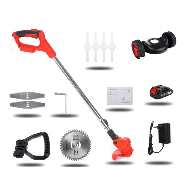Tondeuse à Gazon Électrique Sans Fil 2000 W, Tondeuse à Gazon Portable, Brosse et Coupe-Bordures Réglables, Outil d'Élagage, Machine de Jardinage, Facile à Utiliser