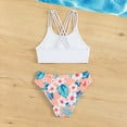 thumbnail image 4 of LYMAYTER Kids Girls Bikini Swimsuits Outfit Ruffle Edge Bathing Suit for 7-12 Years Teenagers Multicolor Tank Swimwear Set for Girls 2PCS, 4 of 9