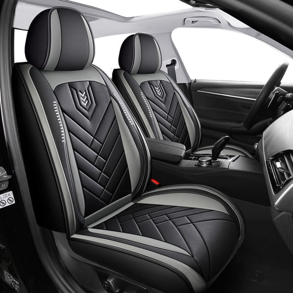 Car Seat Covers Full Set Fit for Chevrolet Cruze 2011-2019,Premium Faux Leather Car Seat Protectors,Breathable Anti-Slip Full Wrapping Edge Seat Covers(Black&Gray,Full Set)
