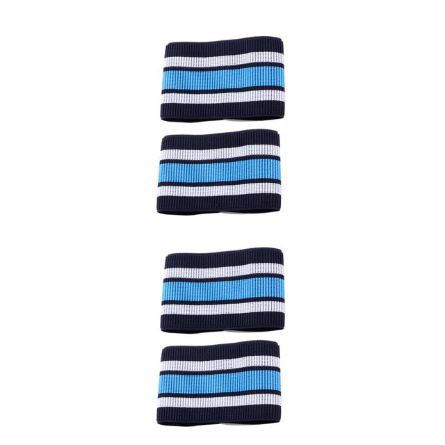 Naiovety Cycling Beam Pants Strap Three-color Striped Elastic Riding Self-adhesive Bike Safety High Bands Outdoor Belt Ankle Protection 28.5x7.5x1cm 2Conjunto
