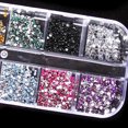 thumbnail image 3 of Flmtop 1200x Bling 2mm Mixed Color Nail Art Tips Acrylic Manicure Nail Stickers + Case, 3 of 5