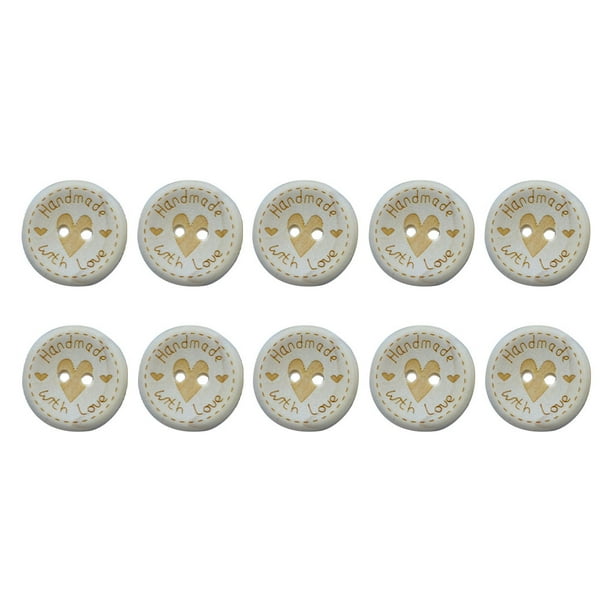 Jumpingount 100 piezas botones de abeja amor 2 agujeros sujetadores para álbumes de recortes manualidades DIY botón de costura accesorios de ropa de Accesorios de disfraces 15mmAmor Jumpingount AP010969-04